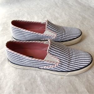 SPERRY sz 10  Striped Seaside  Slip On